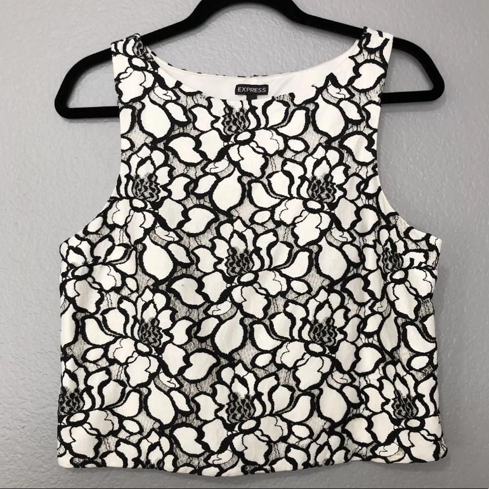 Express Womens Cropped Sleeveless Blouse